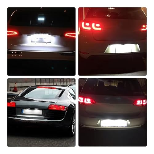 Luz placa matrícula coche LED blanca de repuesto para modelos deportivos Q8 y R8 de dos piezas 6