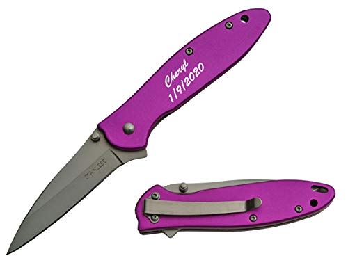 GIFTS INFINITY Customized Engraved Pocket Folding Knife - Groomsmen Wedding Party Monogrammed (300424)