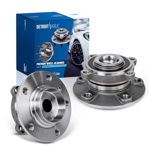 Image of Detroit Axle - Pair Front Wheel Bearing and Hubs Assembly for BMW 745i & 745Li 2002-2005, 750i & 750Li 2006-2008, 760i 2004-2006, 760Li 2003-2008, Alpina B7 2007-2008