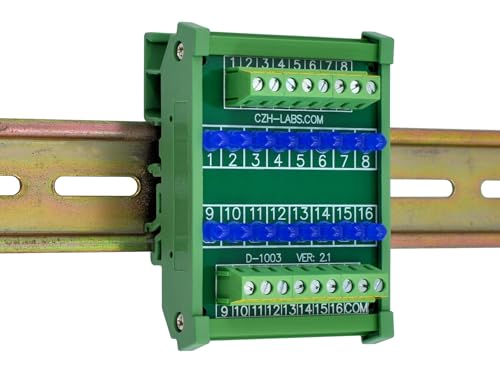 Module lumineux 16 LED rail DIN bloc de signalisation bleu 5V à 50V