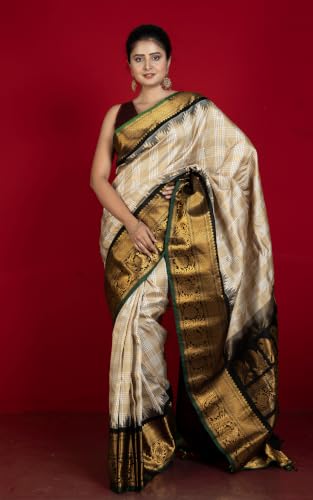 Bengal looms India Weaves of Elegance black gadwal silk saree – image 2