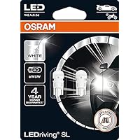 OSRAM BOMBILLAS AUXILIARES W5W 0,8W-W2 1x9.5d LED DRIVING 6000K 12V, blanco
