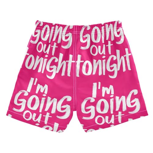 I'm Going Out Tonight Hot Pink Little Boys Swim Trunks Boys Swimsuits Lightweight Double Layer Beachwear 2T2