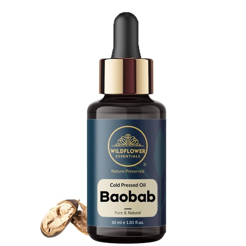 Image of Baobab Oil Cold Pressed for Face Skin Hair & Body Hydration Pure & Natural (30ml)