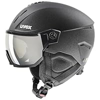 uvex Instinct Visor - robuster Skihelm für Damen und Herren - mit Visier - optimierte Belüftung - Black matt - 59-61 cm