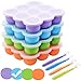 Almacenamiento para Alimentos de Bebé, Recipiente Molde para Comida Multiporciones de Silicona con Tapa y Cuchara, Congela Comida de Niños, Leche Materna,Helados,Seguras y Reutilizables, 9x75 ml, Azul