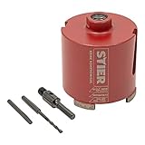 UMFASSENDES SET: Umfassender Diamant-Dosensenker-Satz mit Bohrkrone 68 mm Durchmesser und 60 mm Nutzlänge, Sechskant Aufnahmeschaft, Zentrierbohrer und Austreibkeil | Bei SDS Maschinen/Bohrmaschinen in Verbindung mit dem STIER Aufnahmeschaft bitte nur drehend (ohne Schlag) verwenden