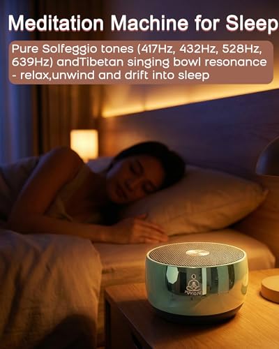 Image of Rain Drum Alternative-PUVIDJUT M3 Musical Instruments with Meditation Chime,5 Solfeggio Frequencies (417-639Hz), for Inner Peace, Deep Sleep & Chakra Healing, USB-C Rechargeable (Green)