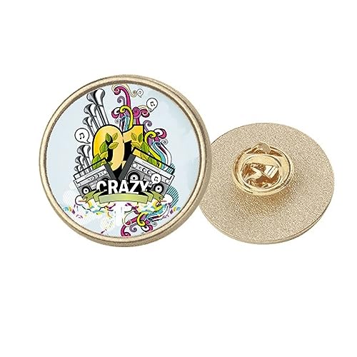 Broche ronde métal doré graffiti Street Culture taille M femme