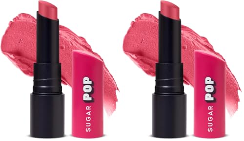 Image of SUGAR POP Ultrastay Transferproof Lipstick | 100% Transferproof | Waterproof Matte Lipstick | Vitamin E | 4 gm - 16 Petal Perfection (Pack of 2)
