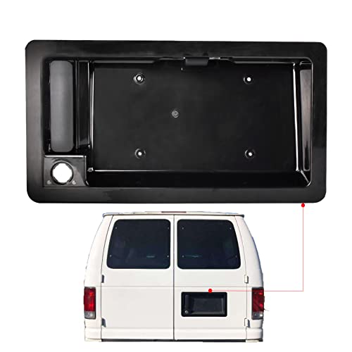 BJYXSHOP Exterior Door Handle for 1992-2007 Ford E150 E250 E350 E450 Econoline & More | Rear Right Cargo Handle with License Plate Tag Bracket Holder Housing Replaces# 6C2Z-15434A20-AA
