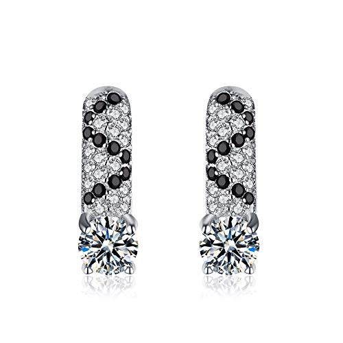 Boucles d'oreilles fiançailles spinelle noire argent 925 pour votre mariage
