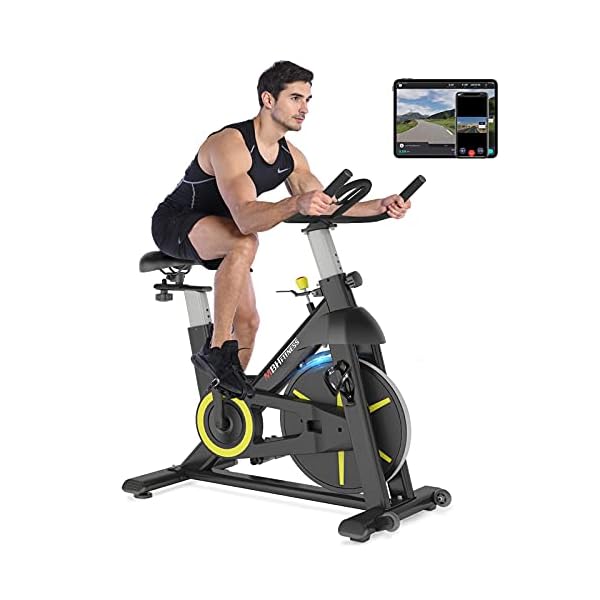 MBH-Fitness-Magnetic-Exercise-Bike-Stationary-Indoor-Cycling-Bike-for-Home-Gym-Use-Fitness-App-330Lbs-Weight-Capacity-Tablet-Holder-Bottle-Holder-Quiet-Cardio-Workout-Equipment MBH Fitness Magnetic Exercise Bike Stationary, Indoor Cycling Bike for Home Gym Use, Fitness App, 330Lbs Weight Capacity, Tablet Holder, Bottle Holder, Smooth Quiet Cardio Workout Equipment (Black)