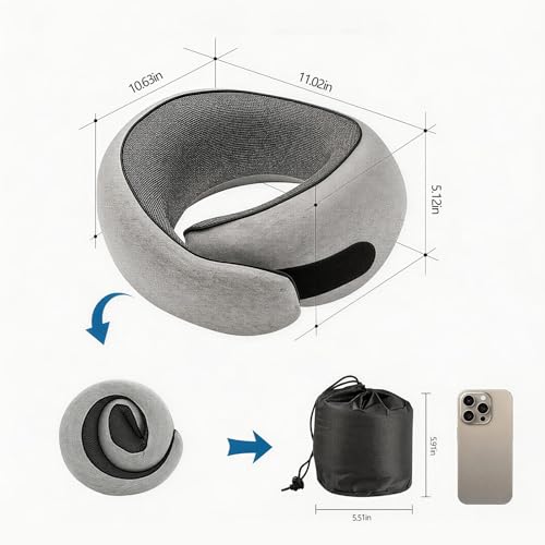 Almohada de viaje de espuma viscoelástica normal miniatura 6