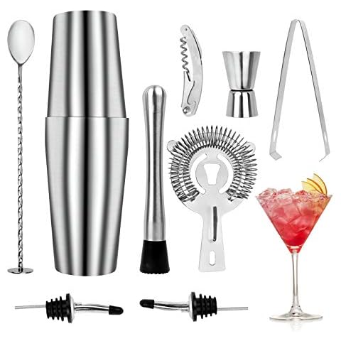 WOVTE Cocktail-Shaker mit 750 ml Edelstahl-Barwerkzeug-Set Cover