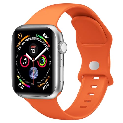Sport Band Compatible with Apple Watch Bands 40mm 38mm 41mm 42mm 44mm 45mm 49mm for Women Men Soft Silicone Waterproof Replacement Strap for Apple Watch Series 11 10 9 8 7 6 5 4 Ultra 3 2 1 SE