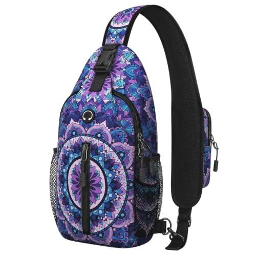 Image of Mandala Sling Bag For Women Men Small Crossbody Bags Mini Water Resistant Casual Chest Bag Backpack Shoulder Daypack For Travel Hiking