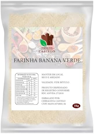 Farinha de Banana Verde Pura 1kg Cerealista Castelo