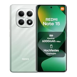 XIAOMI Redmi Note 15 Smartphone (8+256 GB) – Handy mit Android, 6000-mAh-Akku, wassergeschützt, 108-MP-Kamera, 6,77" FHD+ Display, Forest Green, 2 Jahre Garantie