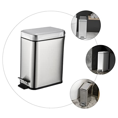 Papelera con pedal de acero inoxidable 10L miniatura 3