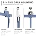 GÜTEWERK Silicone Shower Squeegee for Glass Doors & Mirrors with Stainless Steel Core, Streak-Free & No-Squeak Window Cleaning, 3-in-1 No-Drill Mount (Hook/Suction/Adhesive),Blue, 11 Inches