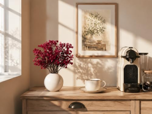 Image of Mandy's 6 Bundles Artificial Burgundy Baby's Breath Flowers