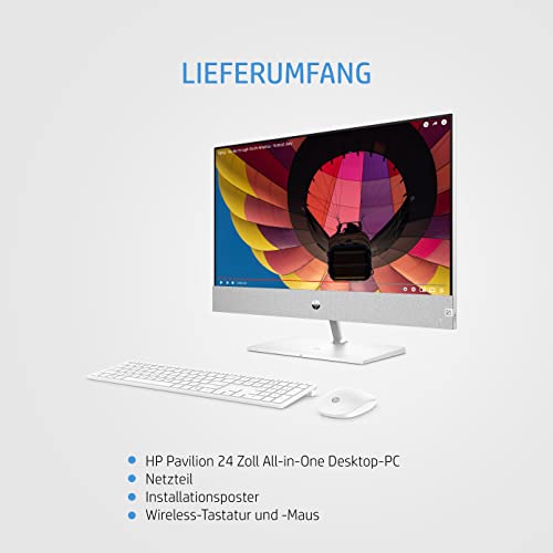 HP Pavilion All in One PC | 23,8 Zoll FHD Display | Intel Core i7-12700T | 16 GB DDR4 RAM | 512 GB SSD | Intel UHD Grafik 770 | Windows 11 Home | QWERTZ Tastatur | weiß – Bild 8