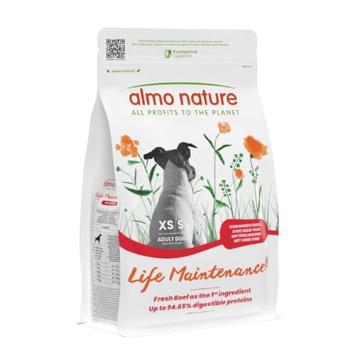 Almo Nature Life Maintenance Cibo Secco per Cane XS-S al Manzo 2 kg – Crocchette Complete per Cani Adulti di Taglia Piccola e Mini