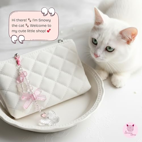 Image of SNOWY SHOP Korean Silver Bow Phone Charm - Cute Heart & Starfish Pendant | Aesthetic Korean Mobile Chain, Bag Hanging & Keychain Jewelry for Girls & Women