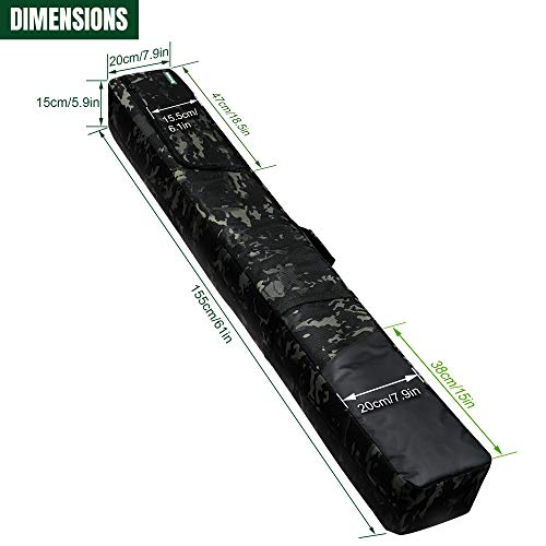 Rodeel Folding Fishing Rod Case, Portable Fishing Rod Carrier Fishing Tool Storage Bag - Thumbnail 2