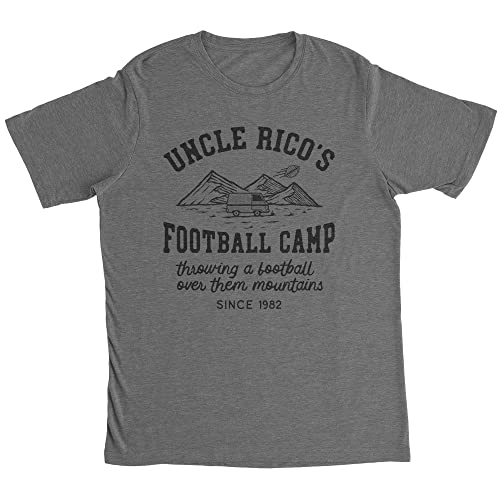 Mens Funny Football Camp T Shirt Quarterback Training Joke Tee for Guys Movie Apparel for Men Cool Football Short Sleeve Novelty Dark Grey S