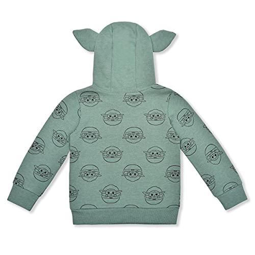 Star Wars Baby Yoda Boys’ Hoodie With Ears For Toddler And Little Kids – Green #TOP1