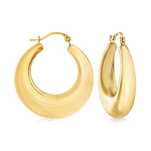 Ross-Simons Andiamo 14kt Yellow Gold Over Resin Graduated Hoop Earrings For Women