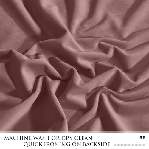 StangH Wild Rose Pink Curtains 108 inches for Living Room, Elegant Soft Velvet Room Darkening Window Drapes Rod Pocket Thermal Insulated Sliding Door Panels, W52 x L108, 2 Panels - Image 7