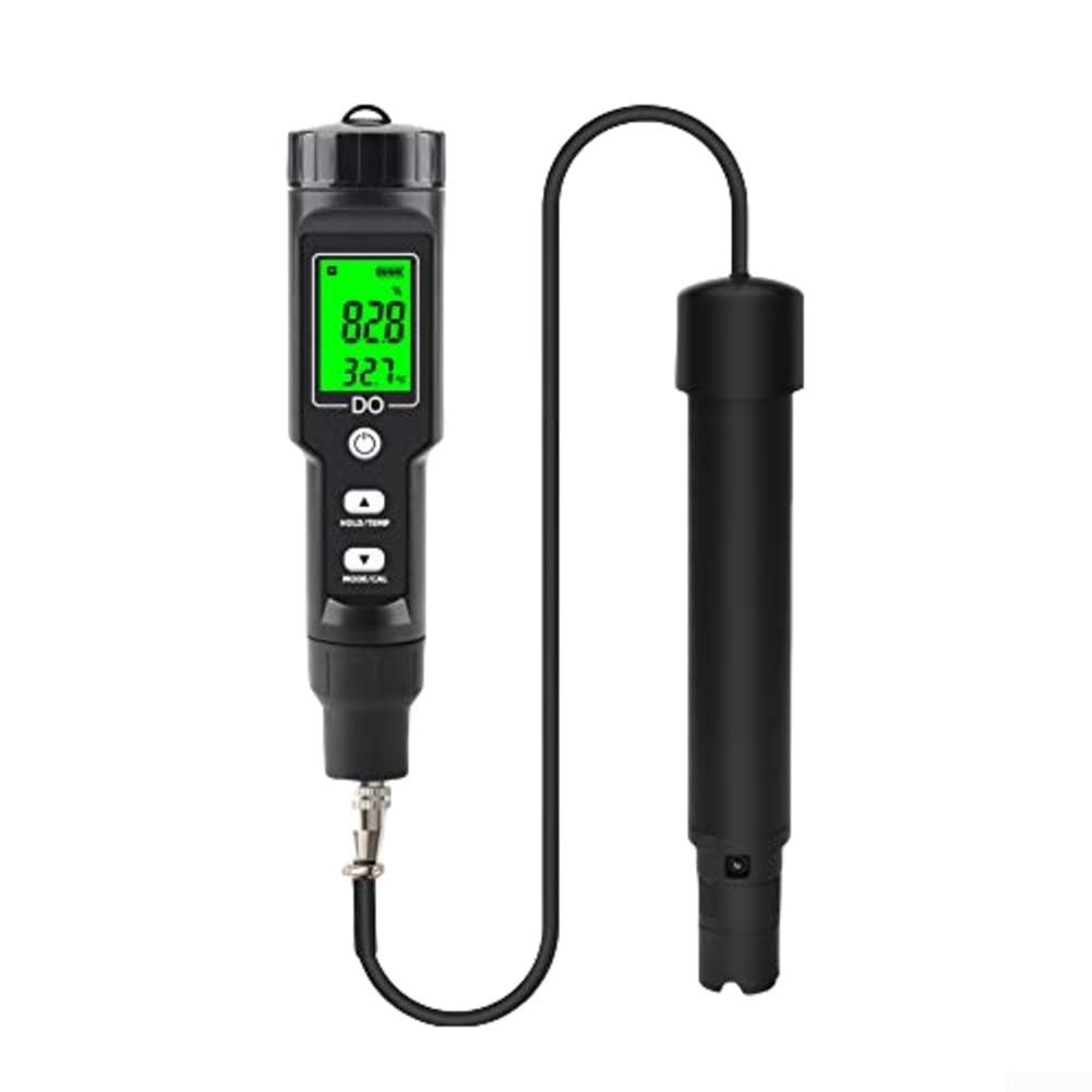 Misuratore di ossigeno disciolto digitale, kit per test dell'ossigeno disciolto con cavo sonda, kit per test dell'acqua dello stagno dell'acquario 0,0-40,0 mg/l, per una lettura accurata