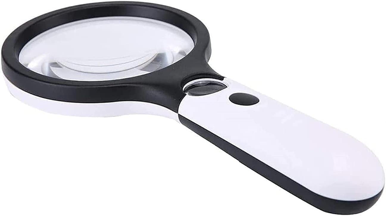 asdchZen Hair Accessories,Headbands,Maintenance Identification High Magnification Magnifier Handheld Magnifying Glass With Lamp 4 Times 30 Times For Children Elderly Reading Magnifier