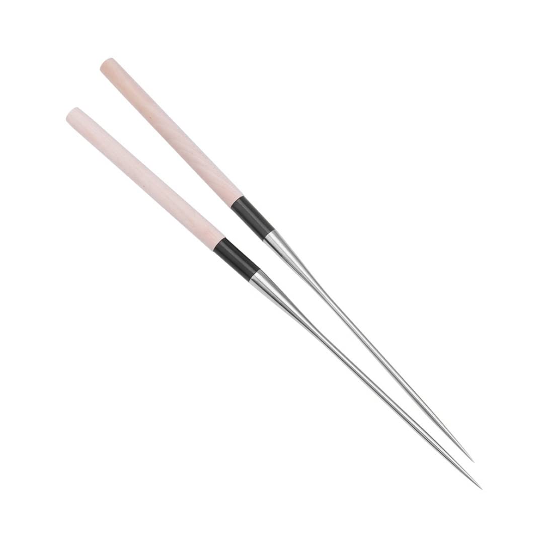 Nukinp Sushi Chopsticks Plating Chopsticks 18cm Long Stainless Steel Japanese with Wood Handle Chef's Plating Tools