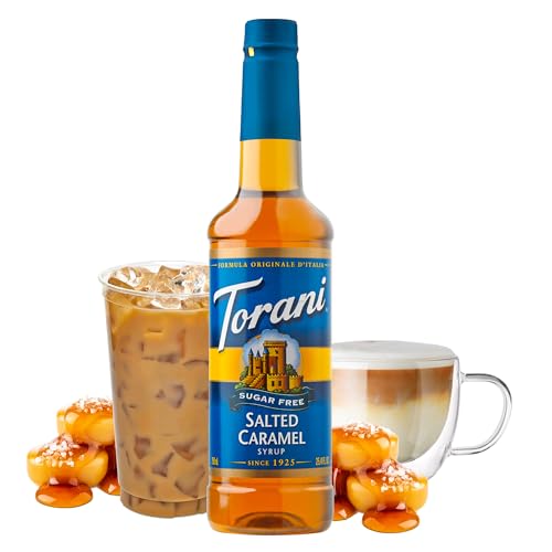 Image of Torani Sugar Free Salted Caramel Flavored Drink Syrup, 25.4 fl oz (Pack of 4)