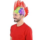 ArtCreativity Rainbow Mohawk Wig, 1pc, Funny Clown Wig for Kids and Adults, Kids’ Halloween...