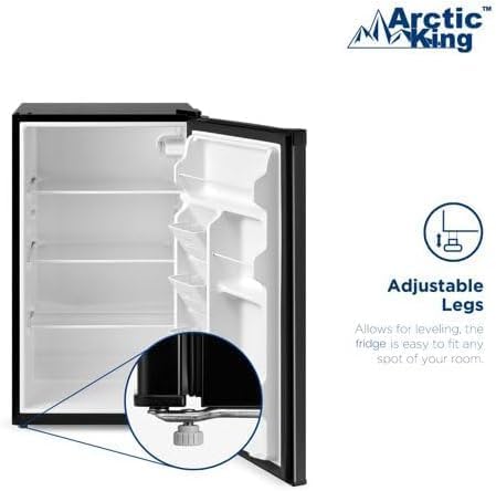 Close-up of adjustable leveling leg on the Mini Fridge