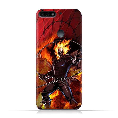Huawei Honor 7C TPU Silicone Protective Case with Ghost Rider Design