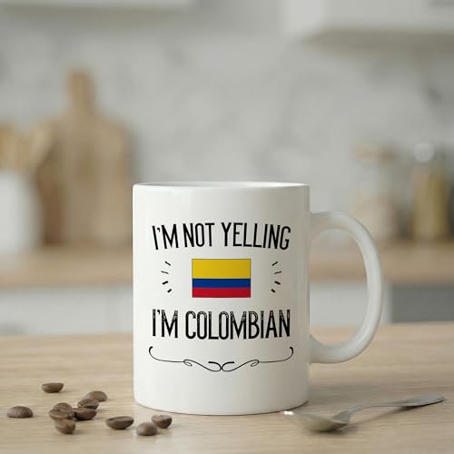 Taza de cerámica blanca 11 oz con diseño colombiano miniatura 6