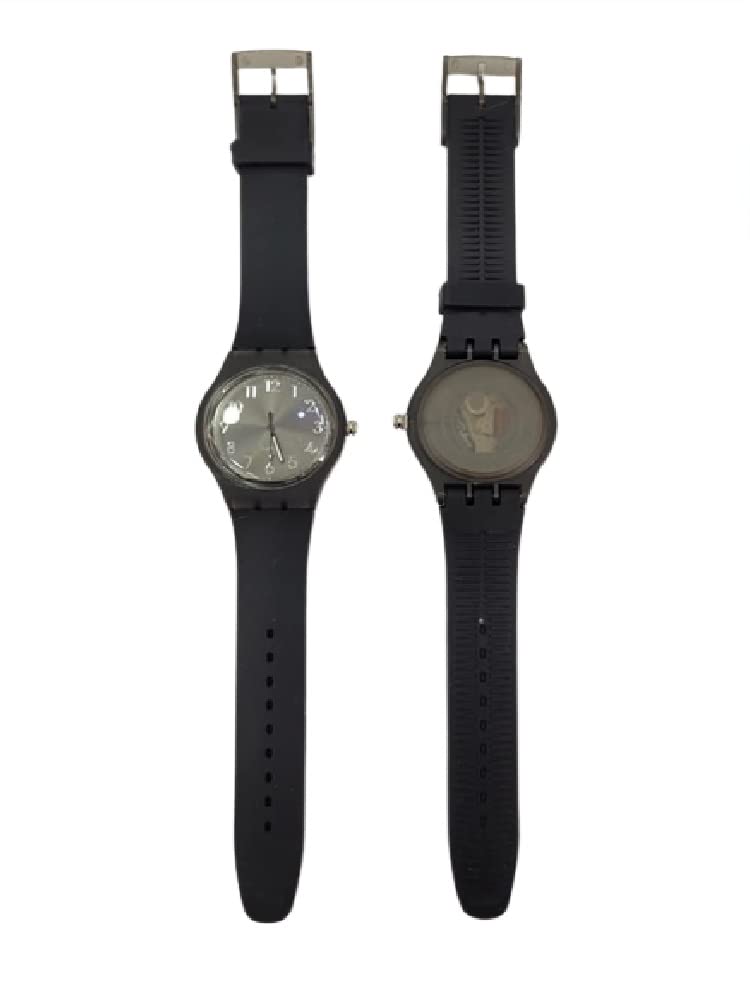 ricevi 1 Orologio per DETENUTO, PLASTICA Dietro Trasparente IDONEO CARCERE AMMESSO PENITENZIARIO, Bianco Nero BLU E Altri Omaggio PILA E SANTINO MADONNA PER CHI HA SBAGLIATO