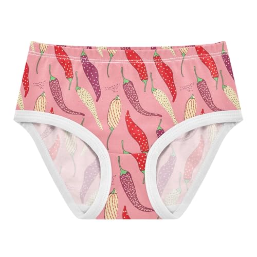 Girls Underwear Toddlers 2t Cotton Panties for Girl Animal Briefs Kids Undies Red Purple Beige Chili Pink