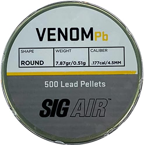 Sg Sauer Venom .177 Cal 0.28 oz Airgun Pellets 500 Count (caja abierta)