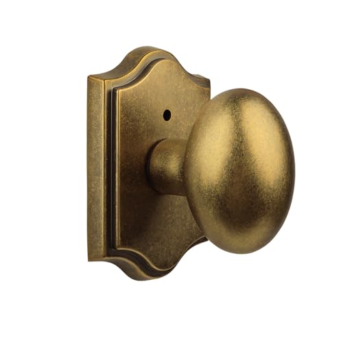 SNBTLA Antique Brass Finish Privacy Door Knob Interior, Vintage Style