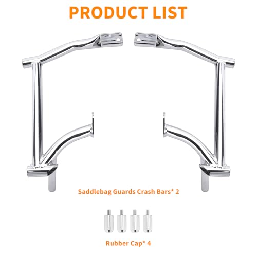 Barras protectoras para maletas Saddlebag Guard para Harley Touring Street Glide FLHX Road Glide FLTRX Road King FLHR Electra Glide FLHT CVO Ultra Limited 2009-2025, cromadas miniatura 6