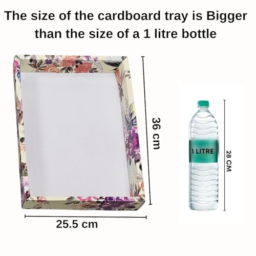 Image of SATYAM KRAFT 6 Pcs Multipurpose Folding Cardboard Gift Box | Premium Paper Hamper Empty DIY Tray for Wedding, Birthday, Gifting, Gift Packaging, Festive Foldable Hampers, Stylish Return Gifts (Golden)