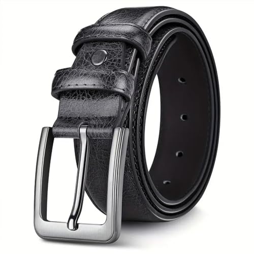 Men’s Stylish PU Leather Belt: Retro Design, Smooth Buckle—Perfect for Valentine’s Day Adjustable Buckle，Trim to Fit