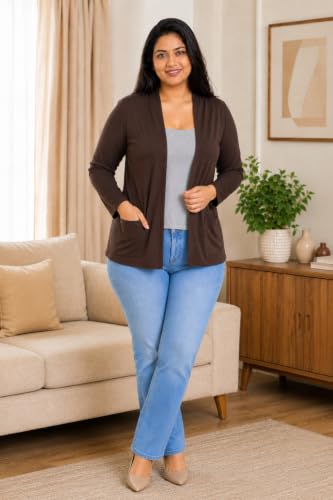 Image of In Love Women's Solid Open Front Shrug with Pockets